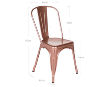 Load image into Gallery viewer, Tolix Style Chair in Shiny Rose Gold
