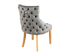 Load image into Gallery viewer, Elizabeth Dining Chair in Grey Velvet with Oak Legs
