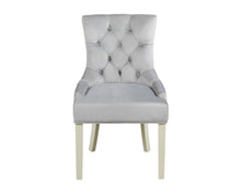 Load image into Gallery viewer, Verona Dining Chair in Light Grey Velvet with Chrome Knocker and Grey Legs
